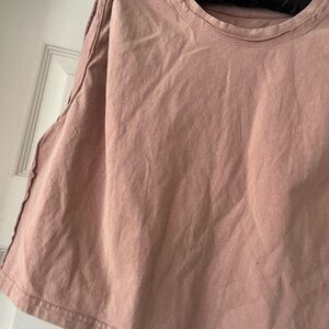 Desert mauve All cotton semi cropped free people style TEE